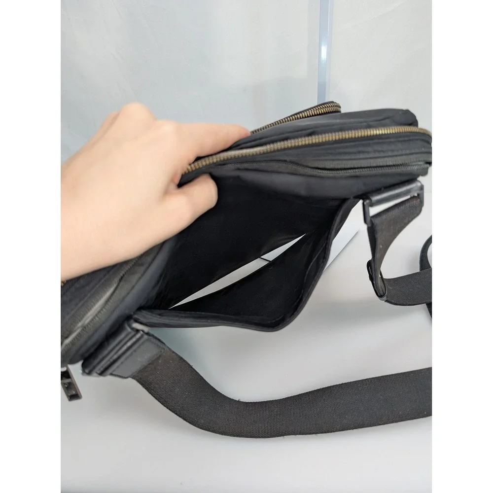 Away Travel Messenger Bag Black Nylon Crossbody Tech‎ Laptop Bag Minimalist